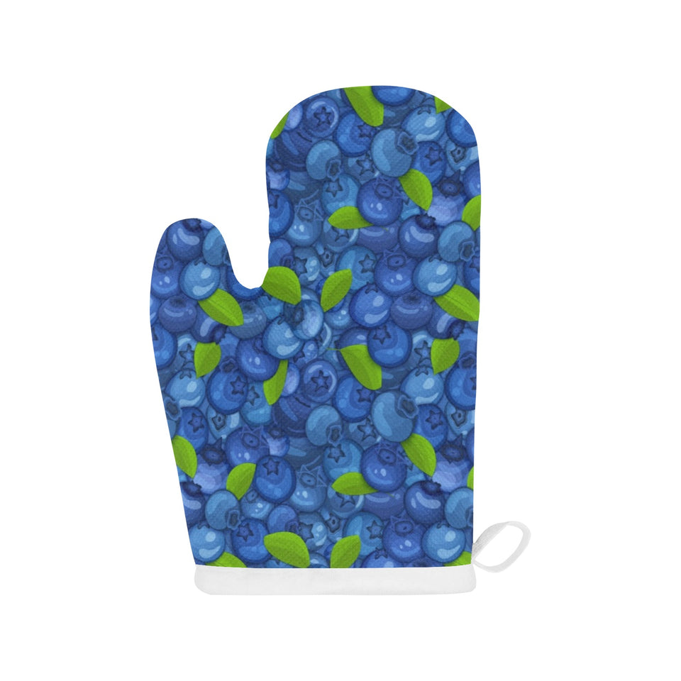 Blueberry Pattern Background Heat Resistant Oven Mitts