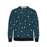 Moon Star Pattern Men's Crew Neck Sweatshirt