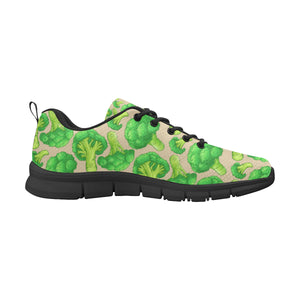 Broccoli Pattern Pink background Men's Sneakers Black