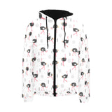 Ostrich Pattern Print Design 02 Men's Padded Hooded Jacket(ModelH42)