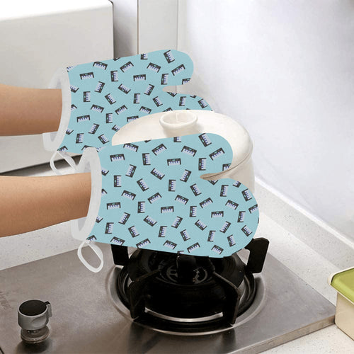 Piano Pattern Print Design 05 Heat Resistant Oven Mitts