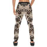 Pug Pattern Background Unisex Casual Sweatpants