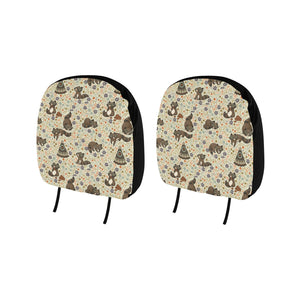 Raccoon Pattern Car Headrest Cover