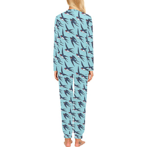 Swallow Pattern Print Design 01 Women's All Over Print Pajama Set