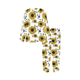 Sunflower Pattern Background Kids' Boys' Girls' All Over Print Pajama Set