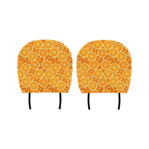 Sliced Orange Pattern Car Headrest Cover