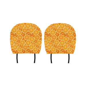 Sliced Orange Pattern Car Headrest Cover