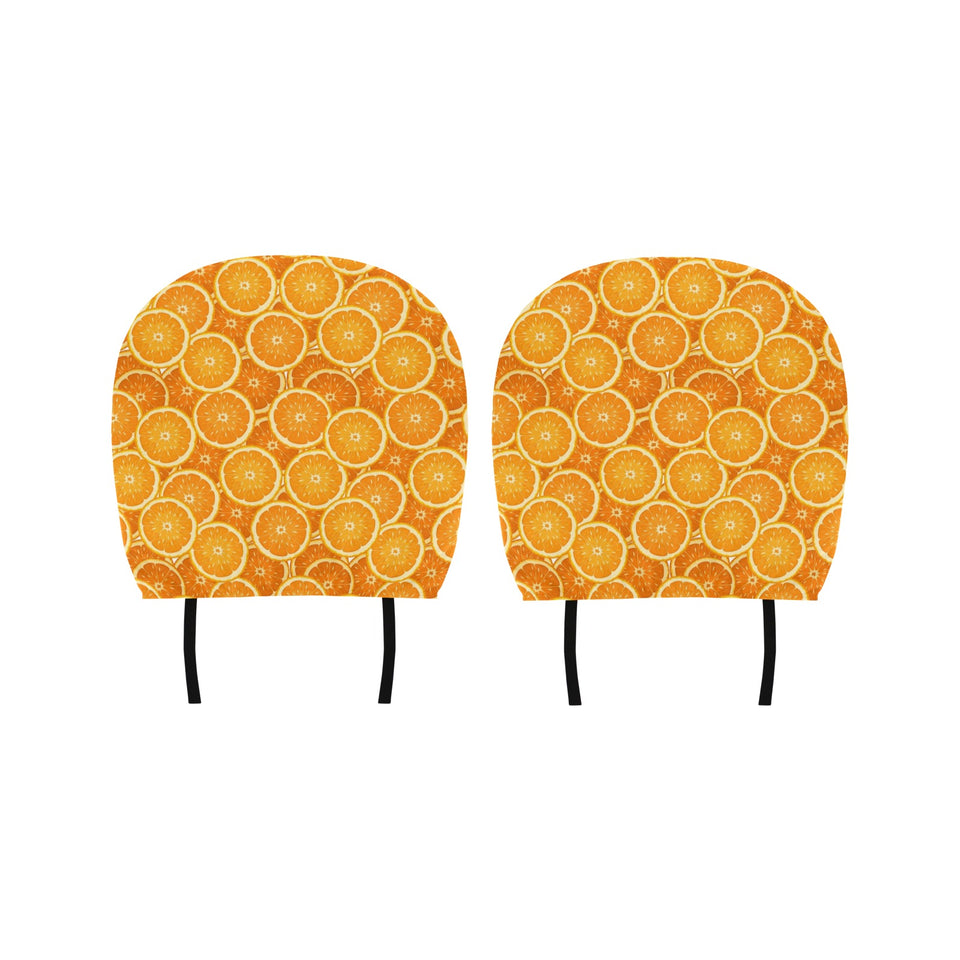 Sliced Orange Pattern Car Headrest Cover