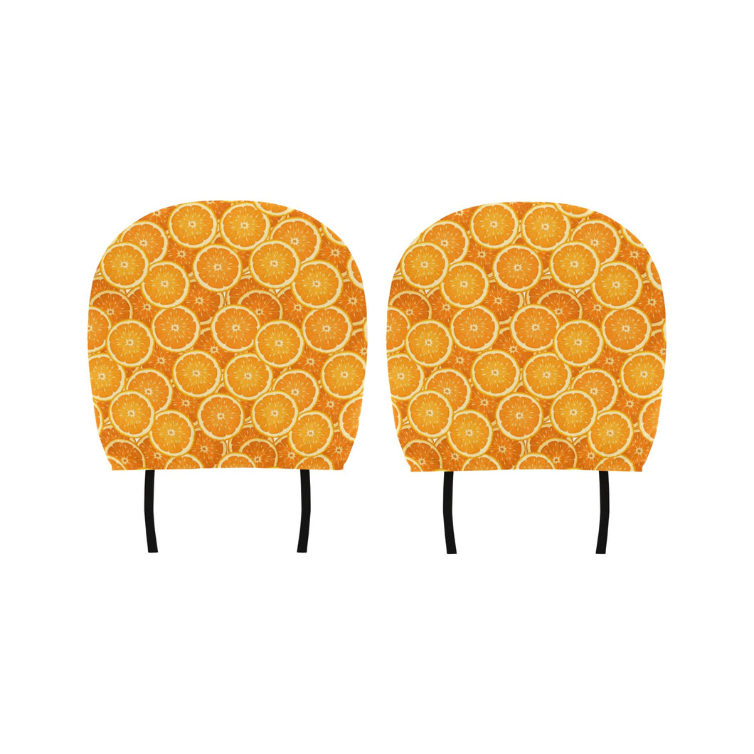 Sliced Orange Pattern Car Headrest Cover