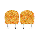 Sliced Orange Pattern Car Headrest Cover