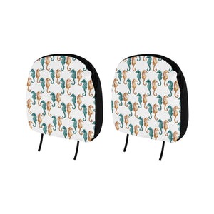 Seahorse Pattern Background Car Headrest Cover