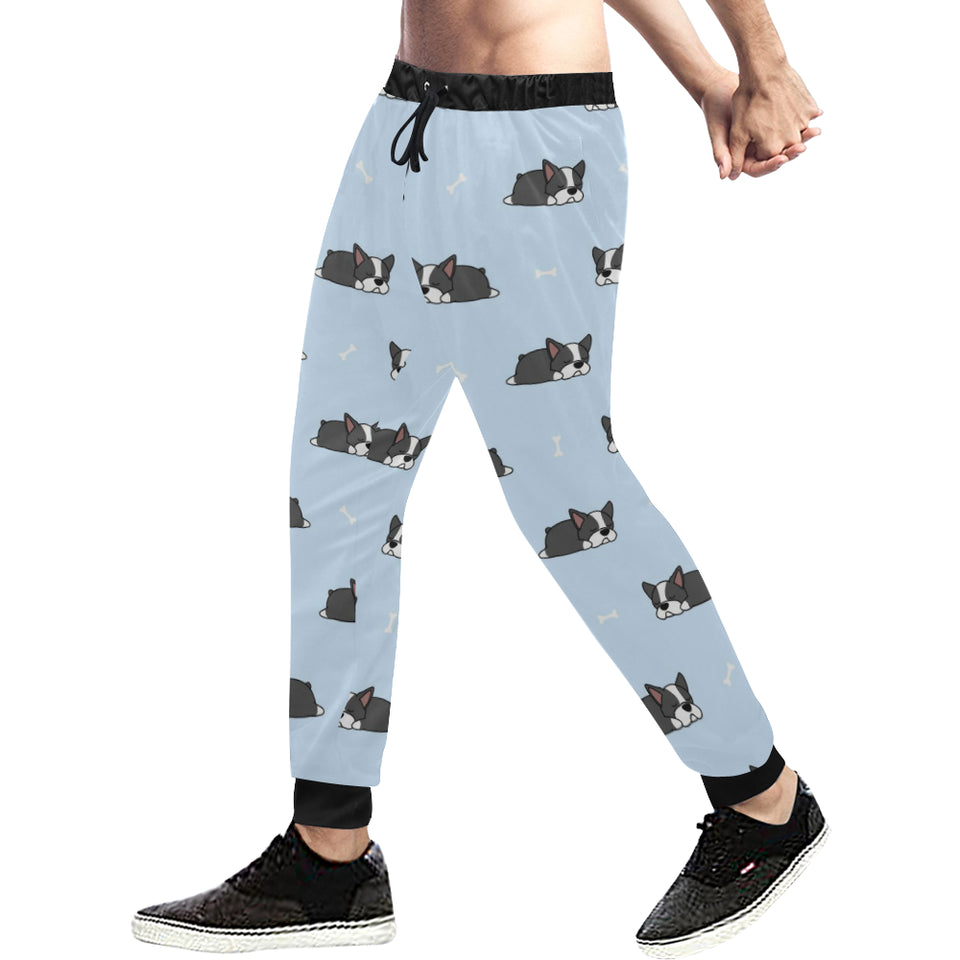 Sleep Boston Terrier Bone Pattern Unisex Casual Sweatpants