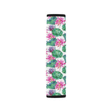 Pink Lotus Waterlily Pattern Car Seat Belt Cover