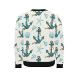 Anchor Shell Starfish Pattern Men's Crew Neck Sweatshirt