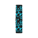 Blue Flame Fire Pattern Background Car Seat Belt Cover