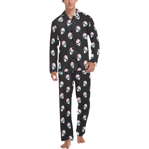 Alien Pattern Print Design 04 Men's Long Pajama Set