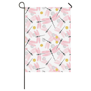 Pink Dragonfly Pattern House Flag Garden Flag