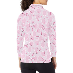 Tennis Pattern Print Design 02 Women's Long Sleeve Polo Shirt