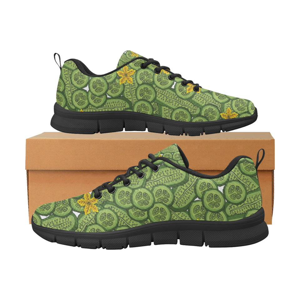 Cucumber Pattern Theme Men's Sneakers Black