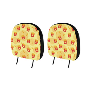 French Fries Pattern Background Car Headrest Cover