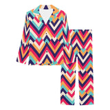 Zigzag Chevron Pattern Background Women's Long Pajama Set