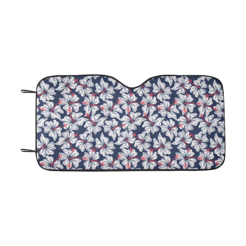 Hibiscus Pattern Print Design 02 Car Sun Shade