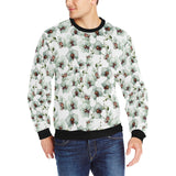 White Orchid Pattern Men's Crew Neck Sweatshirt