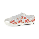 Tomato Water Color Pattern Women's Low Top Canvas Shoes White