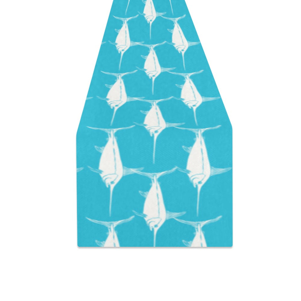 Swordfish Pattern Print Design 02 Table Runner