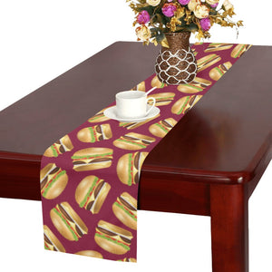 Hamburger Pattern Print Design 01 Table Runner