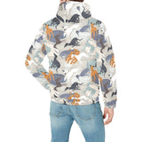 Greyhound Pattern Print Design 04 Men's Padded Hooded Jacket(ModelH42)