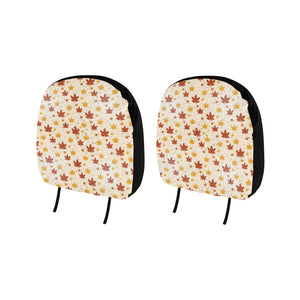 Red and Orange Maple Leaves Pattern Car Headrest Cover