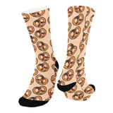 Pretzels Pattern Print Design 02 Crew Socks