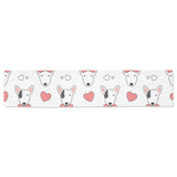 Bull Terrier Pattern Print Design 04 Table Runner