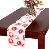 Lips Pattern Print Design 01 Table Runner