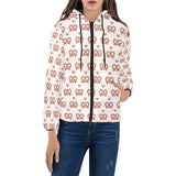 Pretzels Pattern Print Design 01 Women's Padded Hooded Jacket