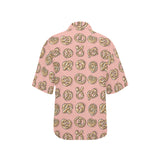 Pretzels Pattern Print Design 04 Women's All Over Print Hawaiian Shirt