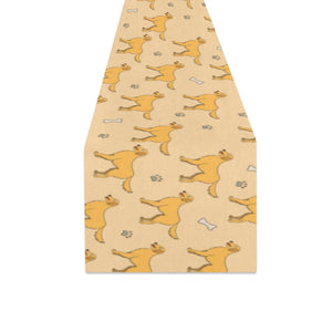 Golden Retriever Pattern Print Design 04 Table Runner