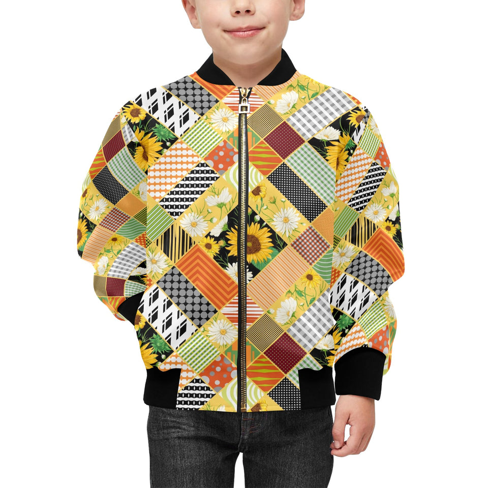 Sunflower Pattern Kids' Boys' Girls' Bomber Jacket