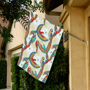 Parrot Flower Pattern House Flag Garden Flag