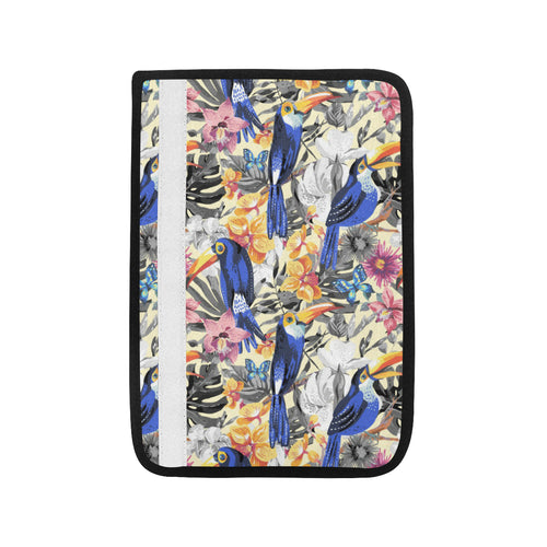 Toucan Leaves Flower Pattern Car Seat Belt Cover