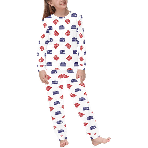 Hamburger Pattern Print Design 04 Kids' Boys' Girls' All Over Print Pajama Set