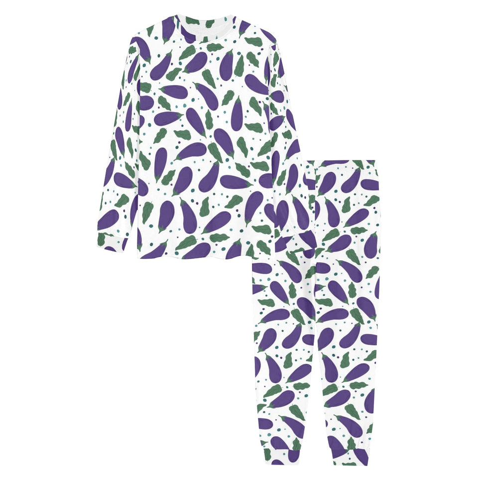 Eggplant Pattern Print Design 05 Men's All Over Print Pajama