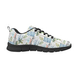 Sailboat Pattern Theme Men's Sneakers Black