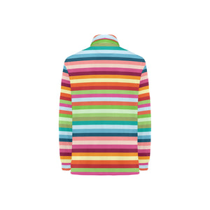 Rainbow Pattern Women's Long Sleeve Polo Shirt