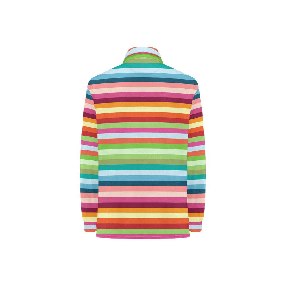 Rainbow Pattern Women's Long Sleeve Polo Shirt