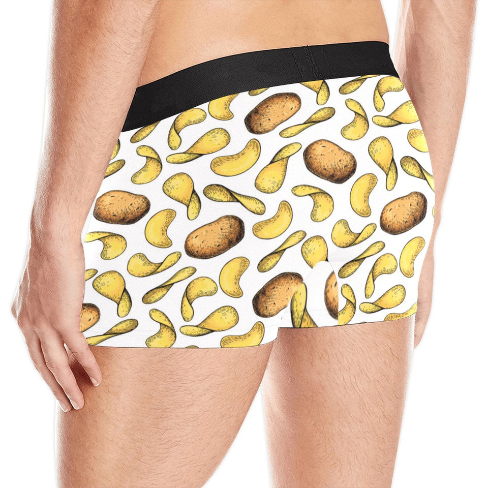 Potato Chips Pattern Print Design 01 Men's All Over Print Boxer Briefs Men's Underwear