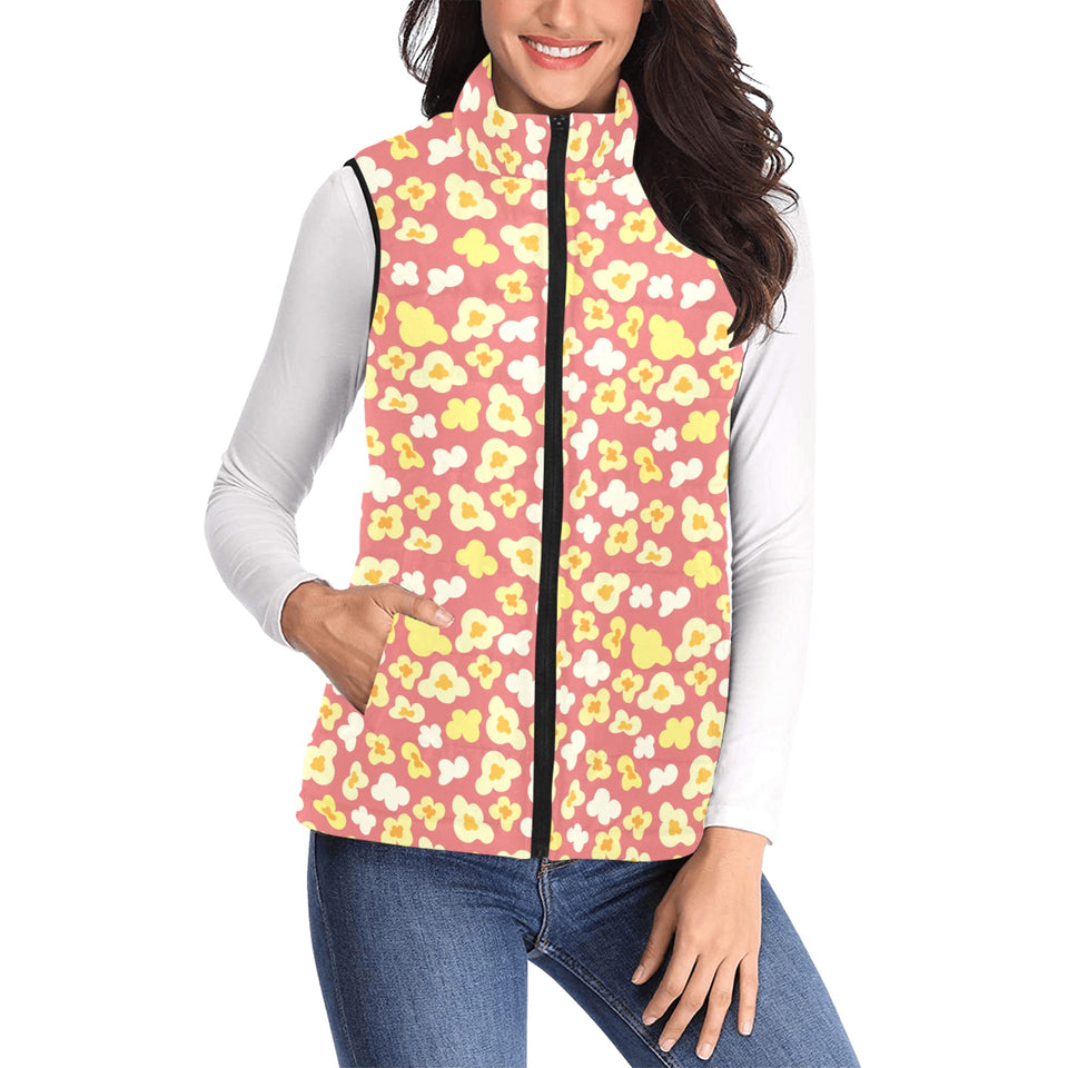 Popcorn Pattern Print Design 01 Women's Padded Vest