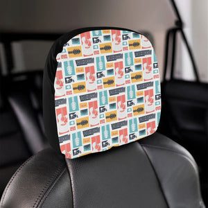 Guitar Pattern Background Car Headrest Cover