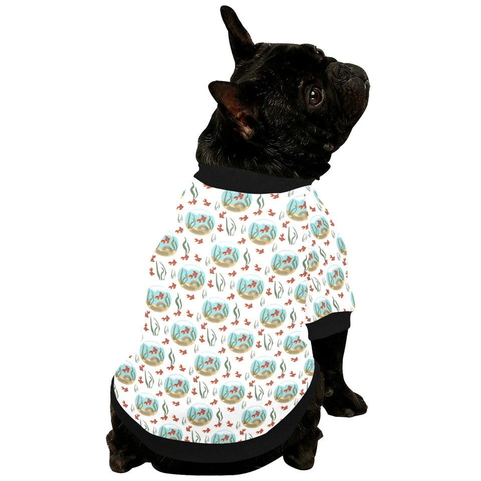 Goldfish Pattern Print Design 01 All Over Print Pet Dog Round Neck Fuzzy Shirt